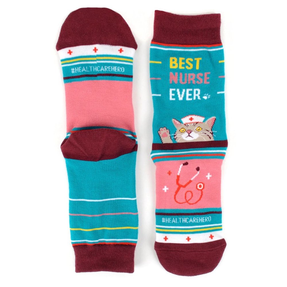 Health Care Heroes-Best Nurse- Novelty Socks L/XL - Picture 6 of 9